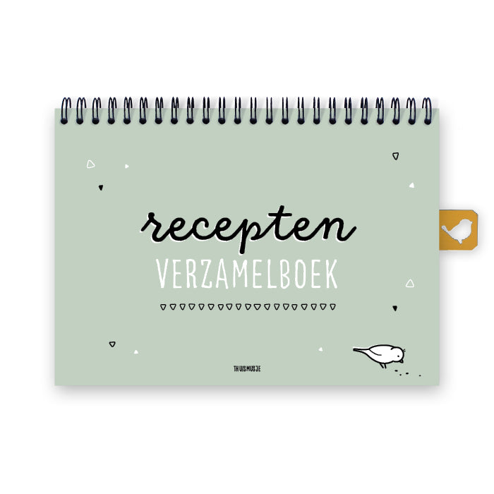 vooraanzicht recepten verzamelboek met ringband boven.